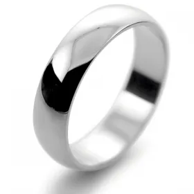 D Shaped Medium Weight - 5mm Platinum Wedding Ring 